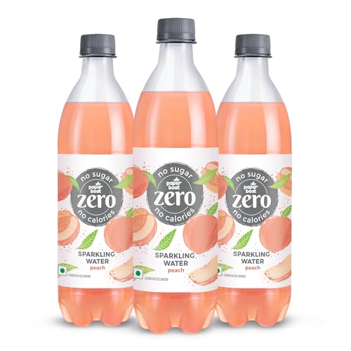 Image of Paper Boat Zero Peach Sparkling (Fizzy) Water - Pack of 3, 600 ml Each | Zero Calories, Zero Sugar Drink | Sugar Free | Flavoured Carbonated Water | No Aspartame