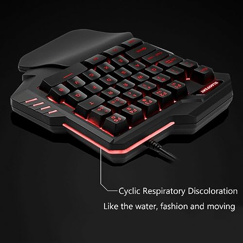 Image of MFTEK One Handed Gaming Keyboard RGB Backlit 35 Keys Portable Mini Gaming Keypad Ergonomic Game Controller for PC Gamer (MFG92)