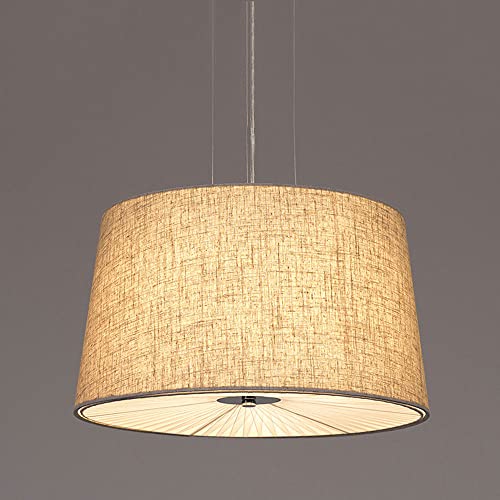 Lampe à suspension E27 à 3 lumières avec abat-jour en lin pour plafond de restaurant
