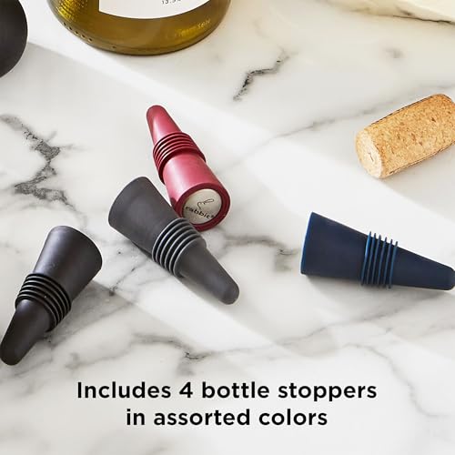 Image of Rabbit W6121 Bottle Stoppers Set of 4, Multicolor Wine Bottle Caps to Preserve Freshness, Stylish and Durable, Perfect for Parties and Gifts