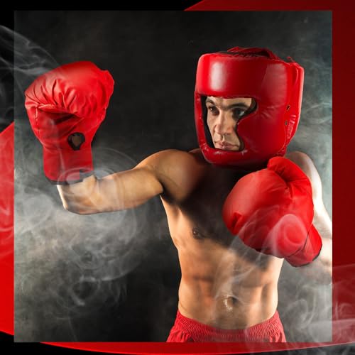 Image of Kanayu 14 Pcs Boxing Gloves and Headgear Set for Beginners Youth 16 Ounce Boxing Gloves Headgear Helmet Hand Wraps Mouth Guards Equipment for Beginners Training Equipment Gifts