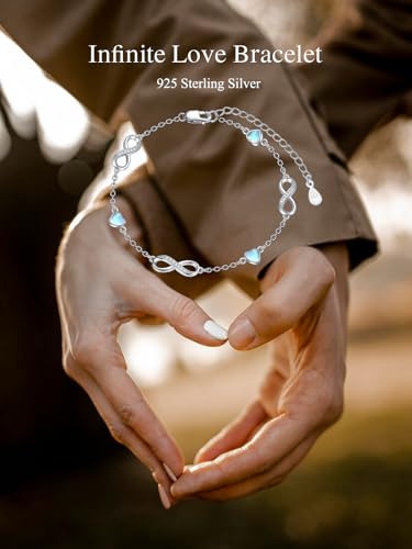 Image of Dorunmo Ankle Bracelet for Women 925 Sterling Silver Natural Stone Bracelet Anklet Summer Beach Jewelry Birthday Gifts for Mom