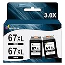 Relcolor Remanufactured Ink Cartridge Replacement for HP 67XL HP67 67 XL Black for 2700 2700e 2752 2752e 2742e 2755 2755e 4100 4100e 4152e 4155 4155e 6000 6055e 6055 6400 6458 6458e 6452 6455 6455e