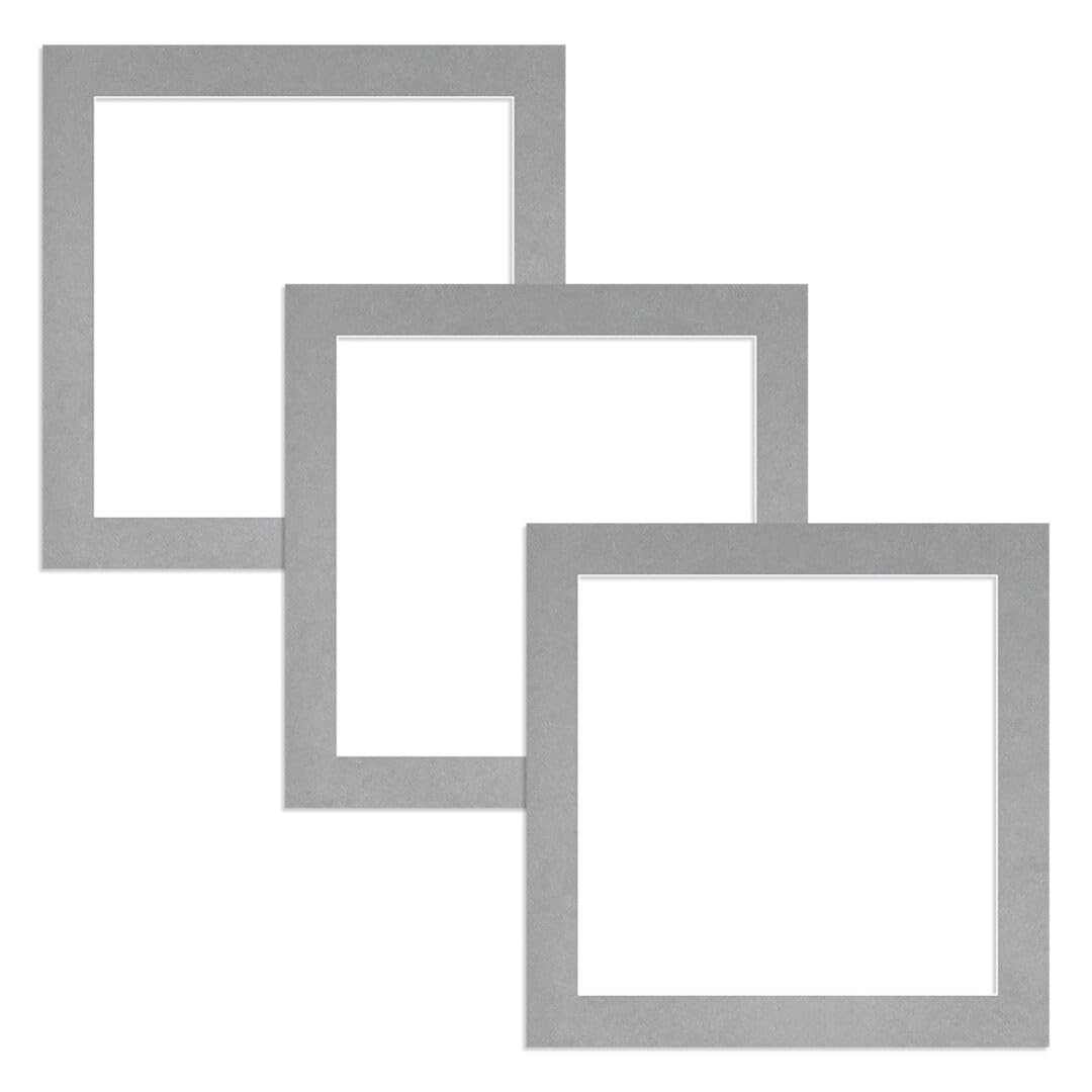 Alison Kingsgate 10X10 Silver Picture Mount - 8X8 Aperture - Pack 3