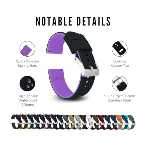 Image of BARTON Elite Silicone Watch Bands - Gold Buckle Quick Release
