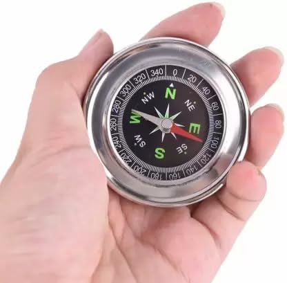 Magnetic Compass for Navigation, Silver Metal Case-image-37