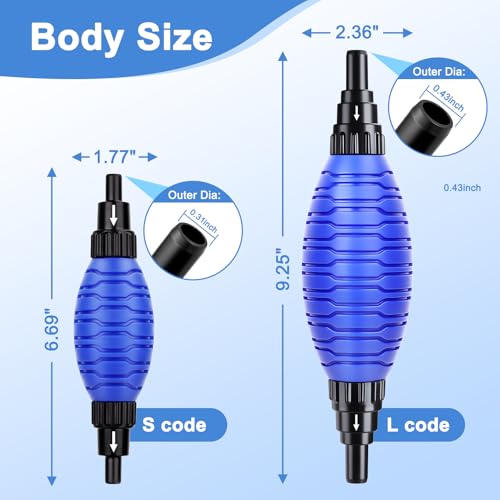 Image of fishkeeper Siphon Ball Pump Head Replacement - 256GPH High Pressure Quick Start Vacuum Pump, Compatible with FK018 and Most Manual Aquarium Gravel Cleaners for Easy Water Change (Large)