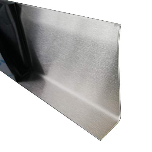 Preisvergleich Produktbild Edelstahl Fußleisten 2000mm lang K240 geschliffen Sockelleiste Wischleisten V2A (A:10mm / B:70mm / C:10mm)