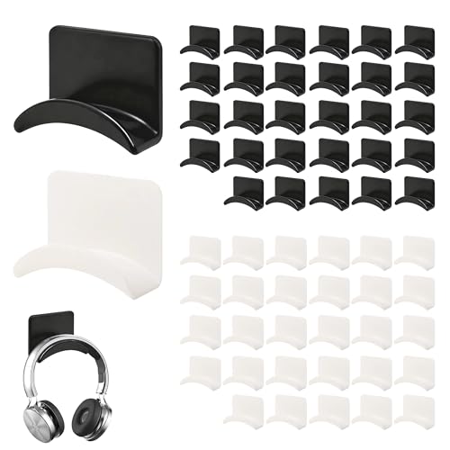 60 Stück Kopfhörer-Wandaufhänger, selbstklebende Gaming-Headset-Halter, Haken für die Wandhalterung, starke Universal-Ständerhaken für die meisten Kopfhörer-Controller,...
