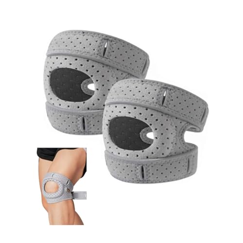 Makloee 2 Pcs Knee Brace for Women Men Knee Support Men Women Adjustable Flexible Comfortable Knee Strap for Meniscus Tear Knee Pain Arthritis Pain Injury Recoverys Running Workout (Gray)