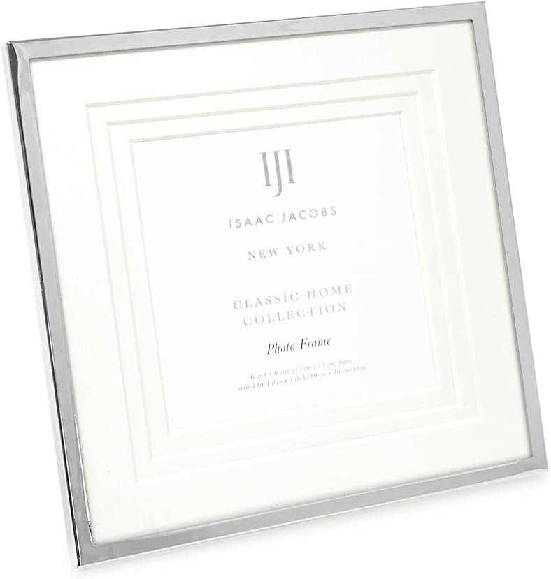 Isaac Jacobs 10x12 (Matted 8x10) Silver Metal Picture Frame, Triple Matted Classic Metal Photo Frame Made For Tabletop & Hanging Display, Photo Gallery and Wall Art (10x12 (Matted 8x10), Silver)