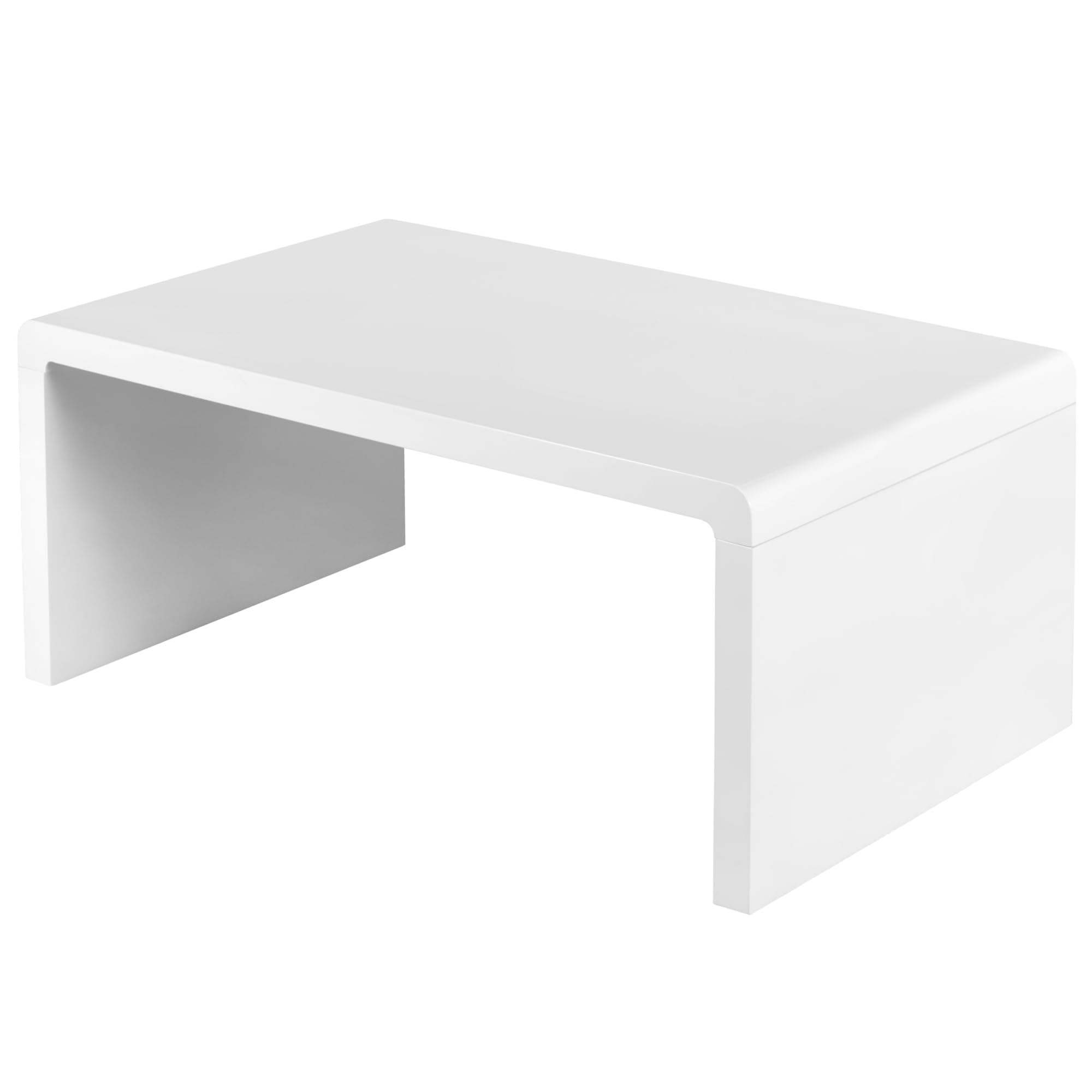 Charles Jacobs White High Gloss Rectangular Coffee Table - Modern Home Minimalist Living Room - 100cm