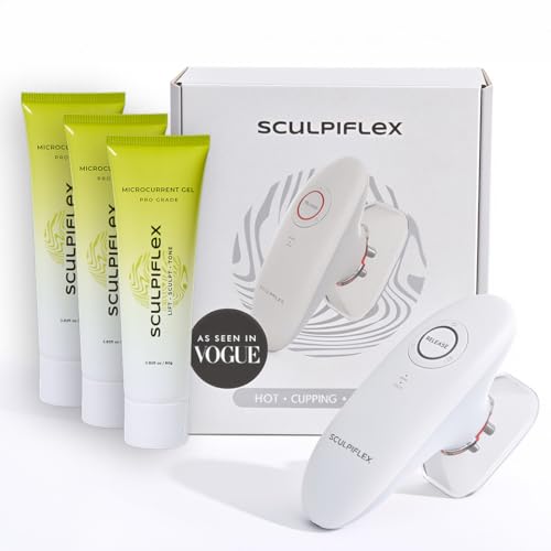 SCULPIFLEX Original 3-in-1 Body Sculpting Machine for Firmer-Looking Skin Lymphatic Drainage Massager & Cellulite Massage Tool for Stomach Arms Legs and Thighs + 3X Gel