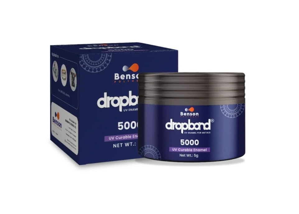 Image of Dropbond UV Enamel 5000 | for Metal, Gold, Silver & Artificial Jewellery for Bangles, Rings, Large Pin, Ribbons, Medals, Buttons etc. Cured Under UV Lights. 5g (White)