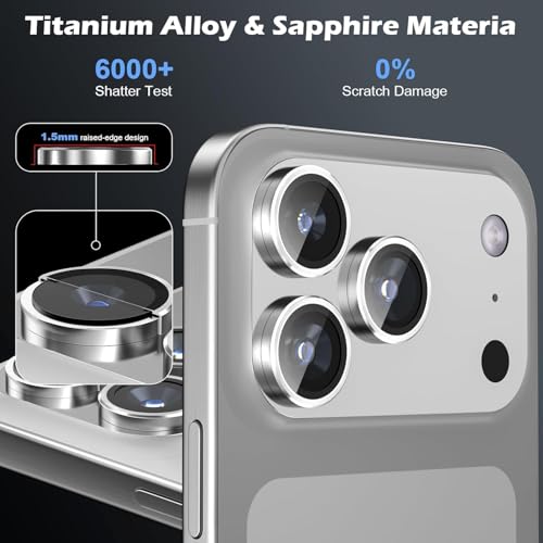 Image of CLITZ for iPhone 17 Pro /17 Pro Max Camera Lens Protector Original Individual Lens Screen Protector | 9H Hardness, Scratch-Resistant, Case Friendly (Silver)