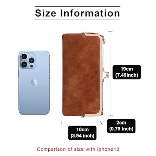 Vintage Wallets for Women Large Bifold Kiss Lock Wallet for Women Leather Zip Clutch Coin Purse2