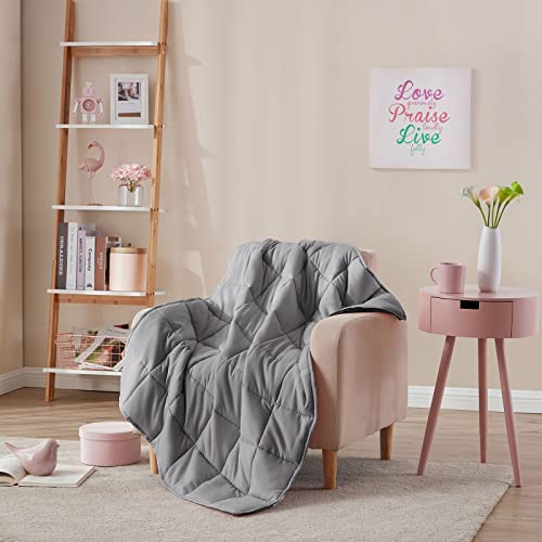 L'AGRATY Weighted Blanket Kids- 40"x60" 7lbs Cooling Breathable Heavy Blanket Microfiber Material with Glass Beads All-Season Summer Fall Winter Soft Thick Comfort