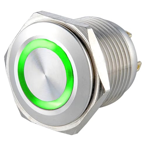 Bouton-poussoir métallique 19mm LED 6V pour commande industrielle - 5