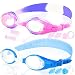 COOLOO Kids Swim Goggles, Pack of 2, Swimming Glasses for Children and Early Teens from 3 to 15 Years Old, Anti-Fog, Waterproof, UV Protection