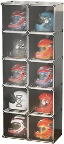 ヘルメット 棚、ディスプレイスタンド、 オートバイの収納キャビネット、 家庭用防塵ラック オートバイの電動自転車のの保管 にとって 衣類、バッグ、格納容器 サッカー (2列 5 層)