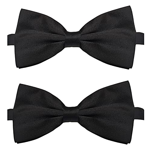 Koolmox dog bow tie black, adjustable bow tie dog collar for medium and large dogs cats pets wedding birthday graduation holiday homecoming costumes, 2-pack 1 Koolmox dog bow tie black, adjustable bow tie dog collar for medium and large dogs cats pets wedding birthday graduation holiday homecoming costumes, 2-pack