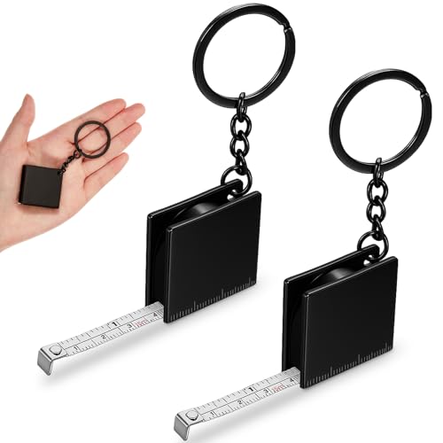 Quelay 2 Pcs Mini Tape Measure Metal Keychain up to