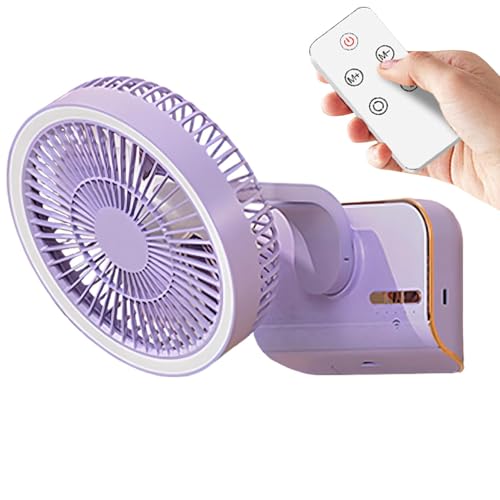 Ventiladores de mesa circuladores de aire | Ventilador silencioso de escritorio de carga USB | Imprescindible para clima cálido, iluminación de 2 velocidades, 5 velocidades de para dormitorio