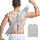 LOPHE Rückenschrubber, Body Scrubber Loofah African Net Sponge für Körperpeeling, Doppelseitige Badebürste Rücken Waschhilfe zum Entfernen Abgestorbener Haut, Hellgrau, 1ps