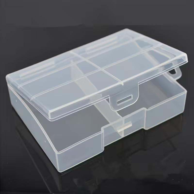1Pc Clear Plastic Storage Organizer Box for 24 AA Batteries Durable Transparent Case with Secure Compartment Dividers, Space-Saving Design for Home, Office,Travel, Battery Storage Spacesaving Box — view 4