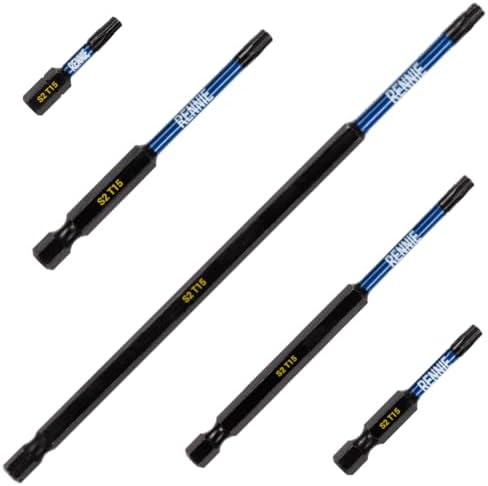 5 x Rennie Tools T15 TX15 Impact Screwdriver Driver Bits Set x 32mm ...