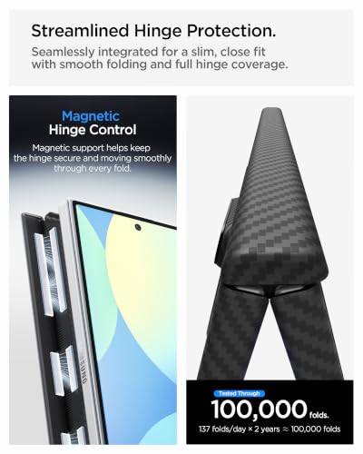 Image of Spigen Air Skin Aramid MagFit Case for Samsung Galaxy Z Fold 7, Black