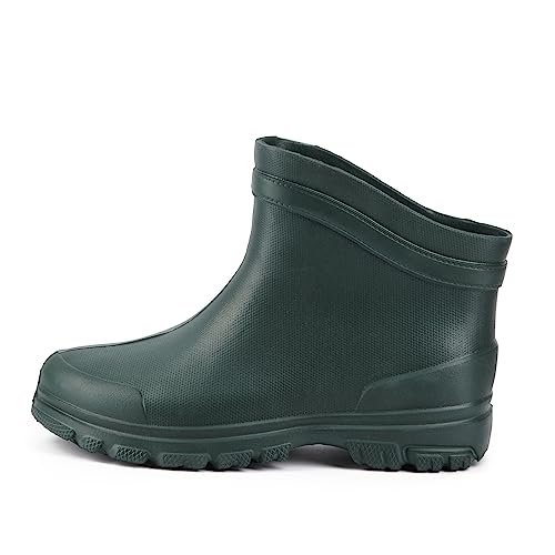 Tymar Herren Leichte Kurze Gartenschuhe Eva Kurzschaft Gummistiefel Regenstiefel Boots Outdoor Freizeit (Schwarz, 44 EU)