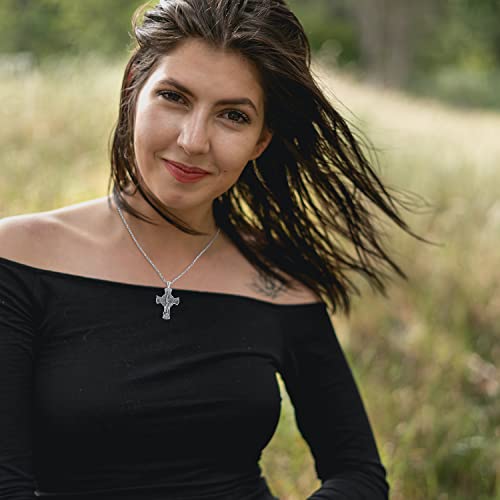 Collar Crucifijo San Miguel Plata y Acero Inoxidable