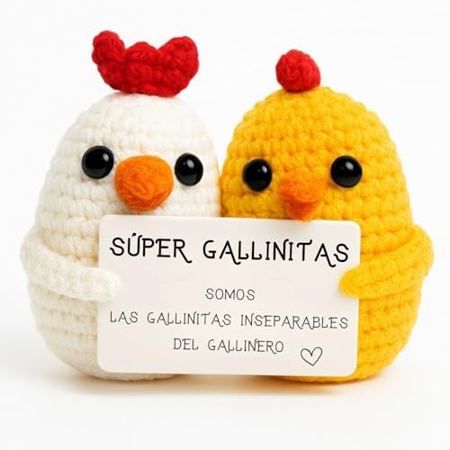 Super Gallinitas | Presente original para amigas | Ideia surpresa colega melhor amiga BFF | Aniversários festa secreta Santa Páscoa | peluche feita à mão | Divertido & Cute | Amizade independente