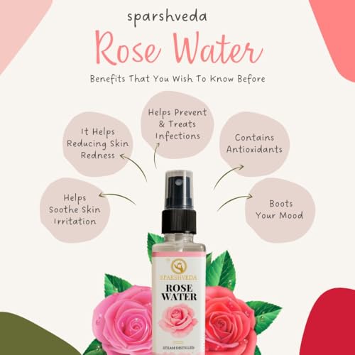 Image of Pure Rose Water (Gulab Jal) 200ml - 100% Natural Steam Distilled Face Toner, Hydrating Mist for Acne, Pore Tightening & Glowing Skin | Alcohol-Free Ayurvedic Spray Gulab Jal Face Spray for Refreshing Hydration, Makeup Setter, Sunburn Soother & Even Skin Tone