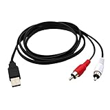 Conector 1: USB 2.0 A Macho B Baosity Cable USB A RCA, 1.5m USB Macho A 2 RCA Jack Macho Divisor Cable De Audio Y Video Línea De Adaptador Compuesto AV