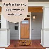 Marco Paul Coir Door Mat - 75 x 45cm - Decorative Indoor Front Door Floor Mat Entry Dirt Trapper Rug Outdoor Boot Scraper Non Slip Backing Doormat (Woof!) - Image 5