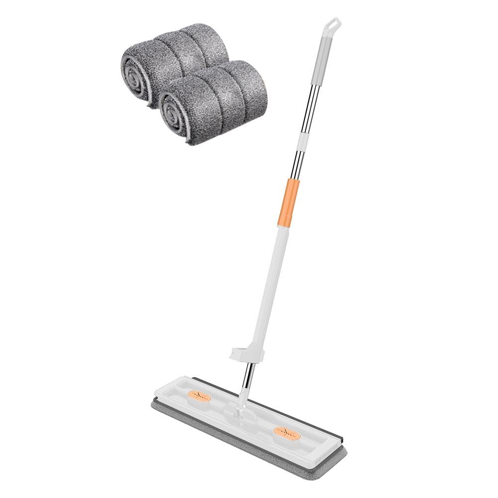 Mop do czyszczenia AMZLORD 360 obrotowy mop z mikrofibry narzędzia do czyszczenia gospodarstwa domowego (biały z 6 szt. szmatką)