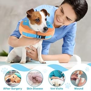 Inflatable dog collar dog donut cone collar soft recovery pet cone for small medium large dogs cats adjustable donut cone for post surgery recovery l   cucciolini doodles