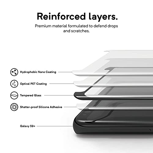 Image of STP FEEL Advanced Black Border Tempered Glass Protector for Samsung Galaxy S9 Edge | Full Edge to Edge Screen Protector Guard Protector, Pack of 1