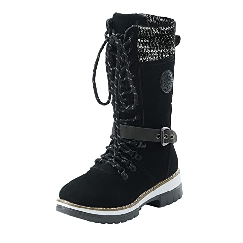 Botas de patio para mujer, botas de campo para mujer, impermeables, de piel sintética, botas largas cómodas, botas de equitación, botas de campo, botas de equitación para caza, botas de invierno