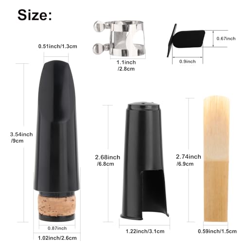 Altsaxophon-Mundstück, Saxophon-Mundstück-Kit mit Metall-Ligatur, Saxophonblatt 2.5 One Blade, Kissen und Kunststoffkappe für Anfänger und Fortgeschrittene