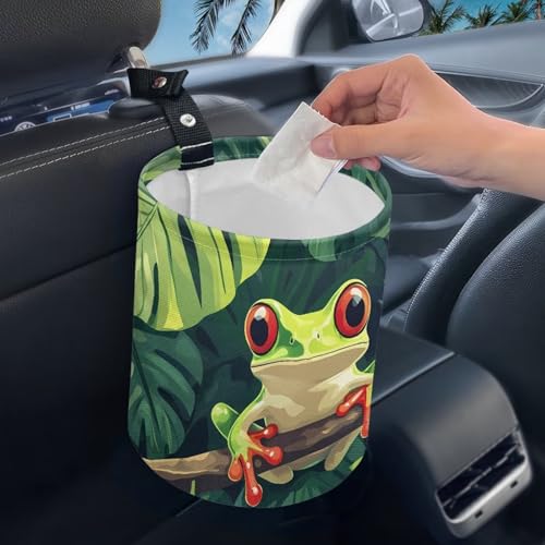 Image of Pensura Funny Skull Car Trash Can Interior Bottom Waterproof Camping Trash Can Quality Portable Small Car Trash Can Women's Car Accessories Universal Fit for Car SUV Trucks