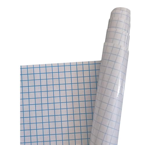 Image of Hydia Transparent Self-Adhesive Book Cover Film Roll, Clear Sticky Back Plastic 33cm x 3m, Blue Grid Backing for Easy Measuring & Cutting, Waterproof, Ideal for Books, School & Documents
