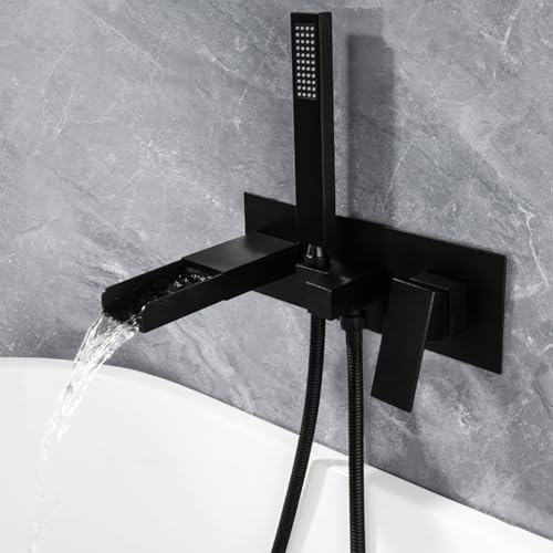 Mitigeur de bain-douche mural encastré or brossé eau chaude froide MOCHAMIK