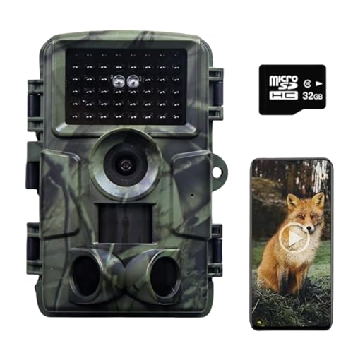 Lutranstra Wildkamera 4K Mit WLAN - 60MP Nachtsicht Tierkamera Mit 32GB Karte & App