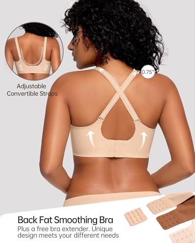 Image of Vertvie Jelly Bras for Women No Underwire Wireless Push Up Bra Full Coverage Bralettes Seamless Comfort Everyday Sports Bra