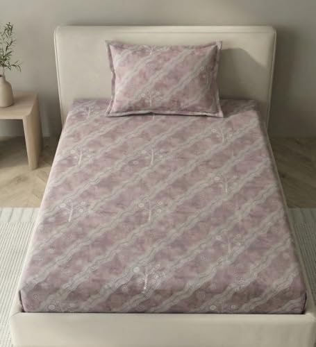 Image of Mafatlal 186 TC Metro Cotton Single Bedsheet | 90 x 60 Inch|Soft, Breathable & Lightweight | with Matching Pillow Cover|
