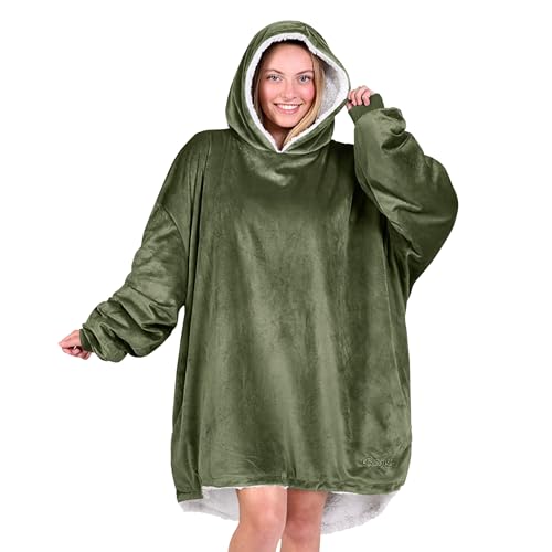 Image of Bare Home Wearable Blanket Hoodie - Soft Plush Sherpa - Warm and Cozy - Oversized Wearable Blanket