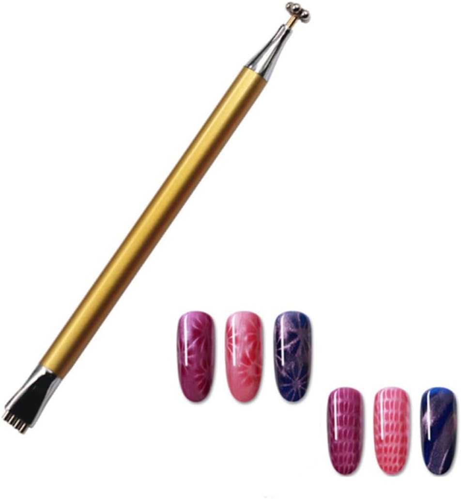 3pcs Flower Design Magnetic Nail Art Pens Double Headed Lightweight Magnetic Sticks for Cat Eye Gel Polish Professional Salons and Studios